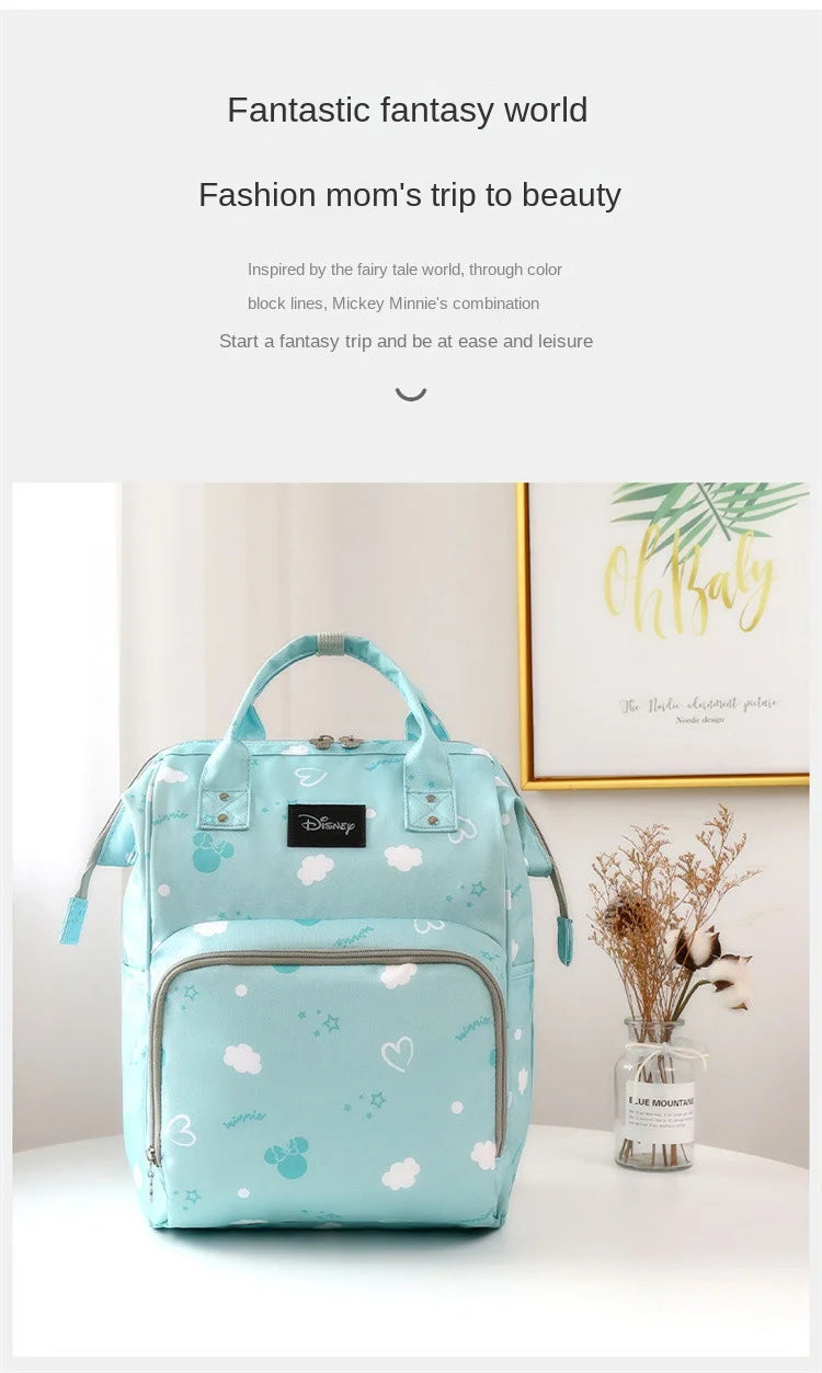 Disney Mickey Original New Diaper Bag Backpack Luxury Brand Baby Diaper Bag Large Capacity Multi-function Cartoon Baby Bag