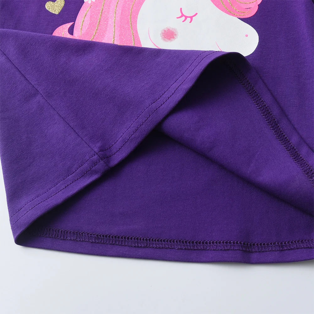 VIKITA Children Clothing Sets for Summer Kids Unicorn Flower Print Short Sleeve T Shirts and Shorts 2 Pcs Suit Clothes Sets