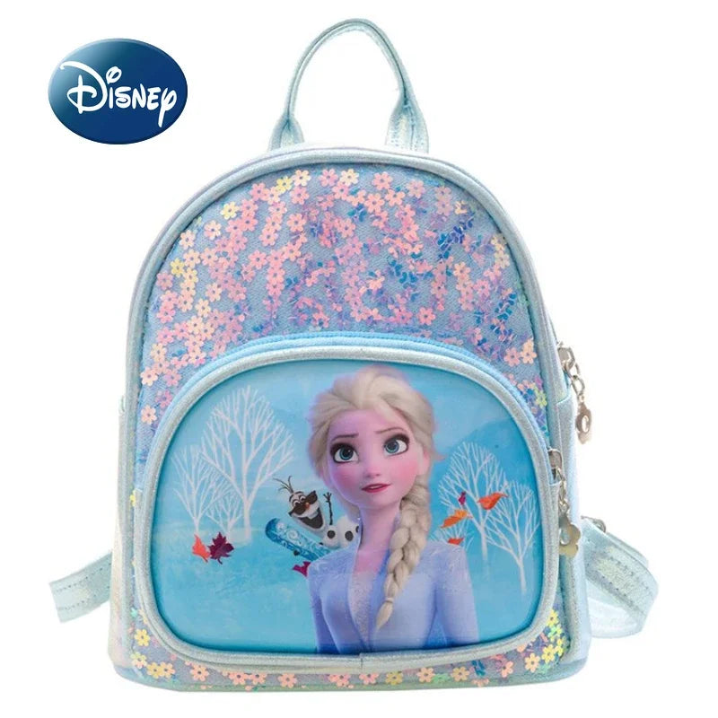 Disney Frozen Girls Backpack Elsa Princess New Girls Backpack Cartoon Cute Sequins Fashion Trend Kindergarten School Bag