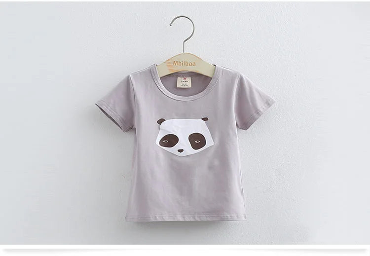 2025 Summer 2 3 4 6 8 10 Years Children Cotton Cartoon Star Bird Cat Rabbit Animal Print Short-Sleeve T-Shirt For Kids Baby Girl
