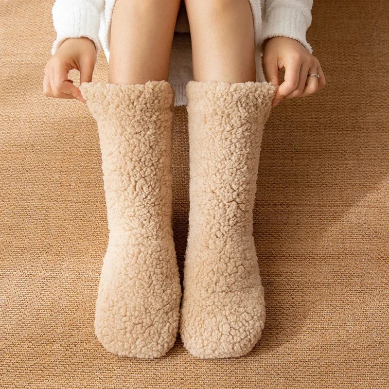 Thick Thermal Socks Men Women Winter Warm Home Soft Thickened Plus Velvet Sleeping Anti Slip Floor Slipper Sock Valentines Day