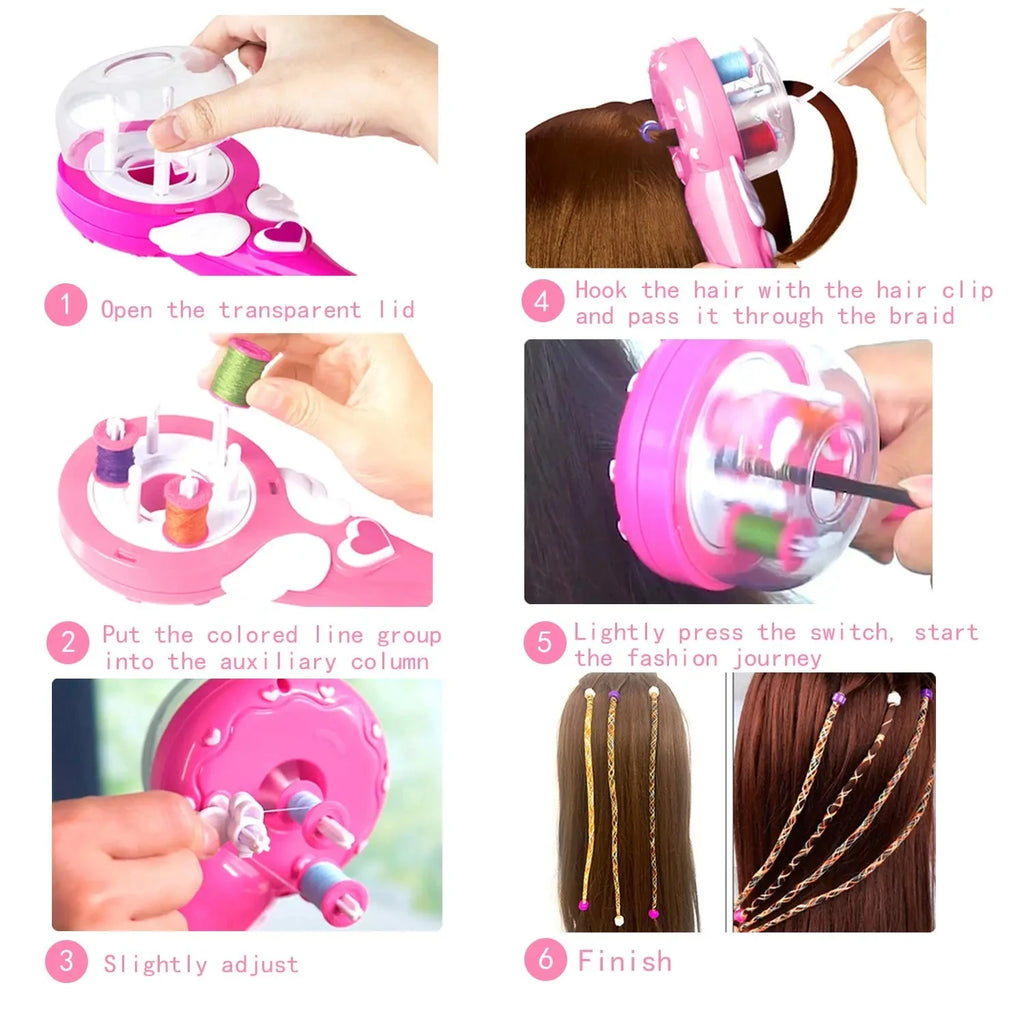 Automatic Hair Braid Kits Tool Girls Hair Twist Machine Electric Beauty DIY Play Toys Kid Headwear Hair Accessories Gift