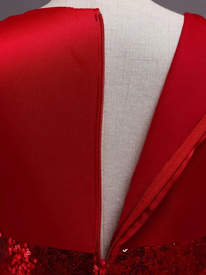 Girls Princess Dress Sleeveless Sequin Mesh Tutu Dress Performance Dress Wedding Flower Girls Dress For Evening Birthday #2038