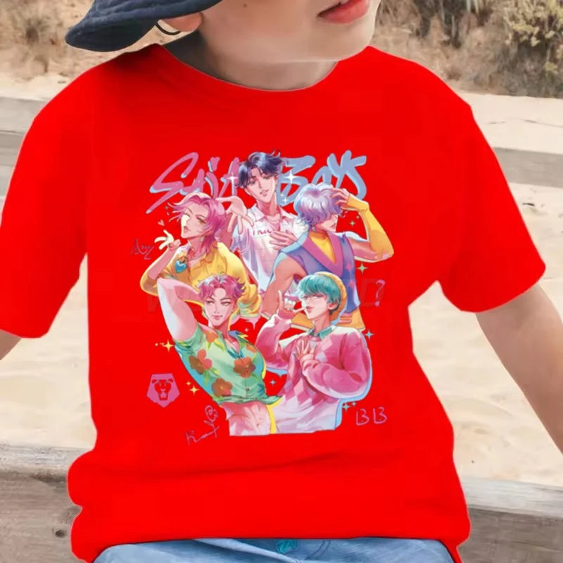 2025 New Summer Boys Tshirt Anime Kpop Demon Hunters Kids T-shirts Children's Clothing Casual Boys Girls Short Sleeve Tops