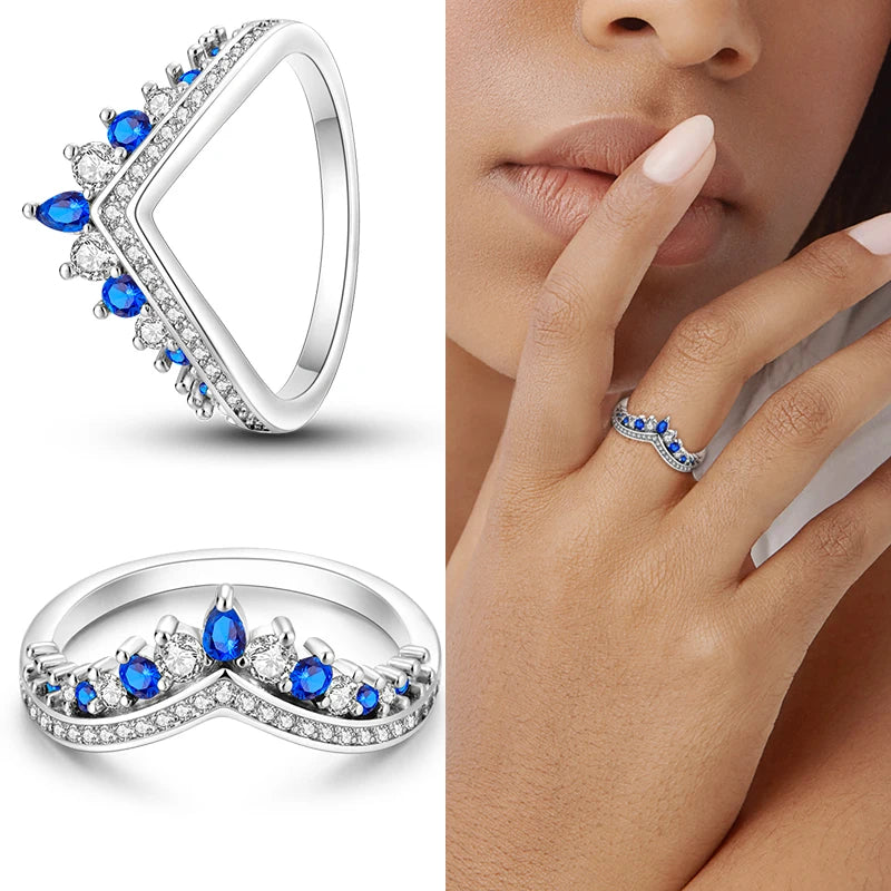 New Rings For Women 100% 925 Sterling Silver Star Moon Colorful Zircon Rings Fine Wedding Engagement Birthday Jewelry Gifts