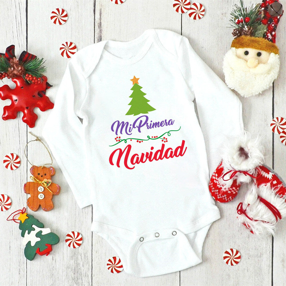 My First Christmas Baby Bodysuit Boys Girls Clothes Xmas Infat Cute Romper Christmas Party Baby Bodysuits Newborn 1st Xmas Gift