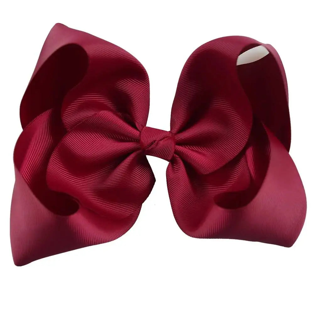 60 Colors Boutique 8" Large Solid Grosgrain Ribbon Hair Bow Clips Barrettes for Women Girls Accessories