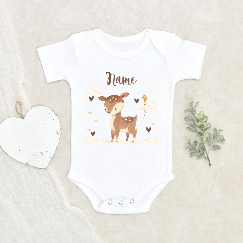 Personalized Baby Jumpsuit Custom Name Newborn Wild One Romper Safari Animals with Name Outfit Baby Clothes Infant Shower Gift