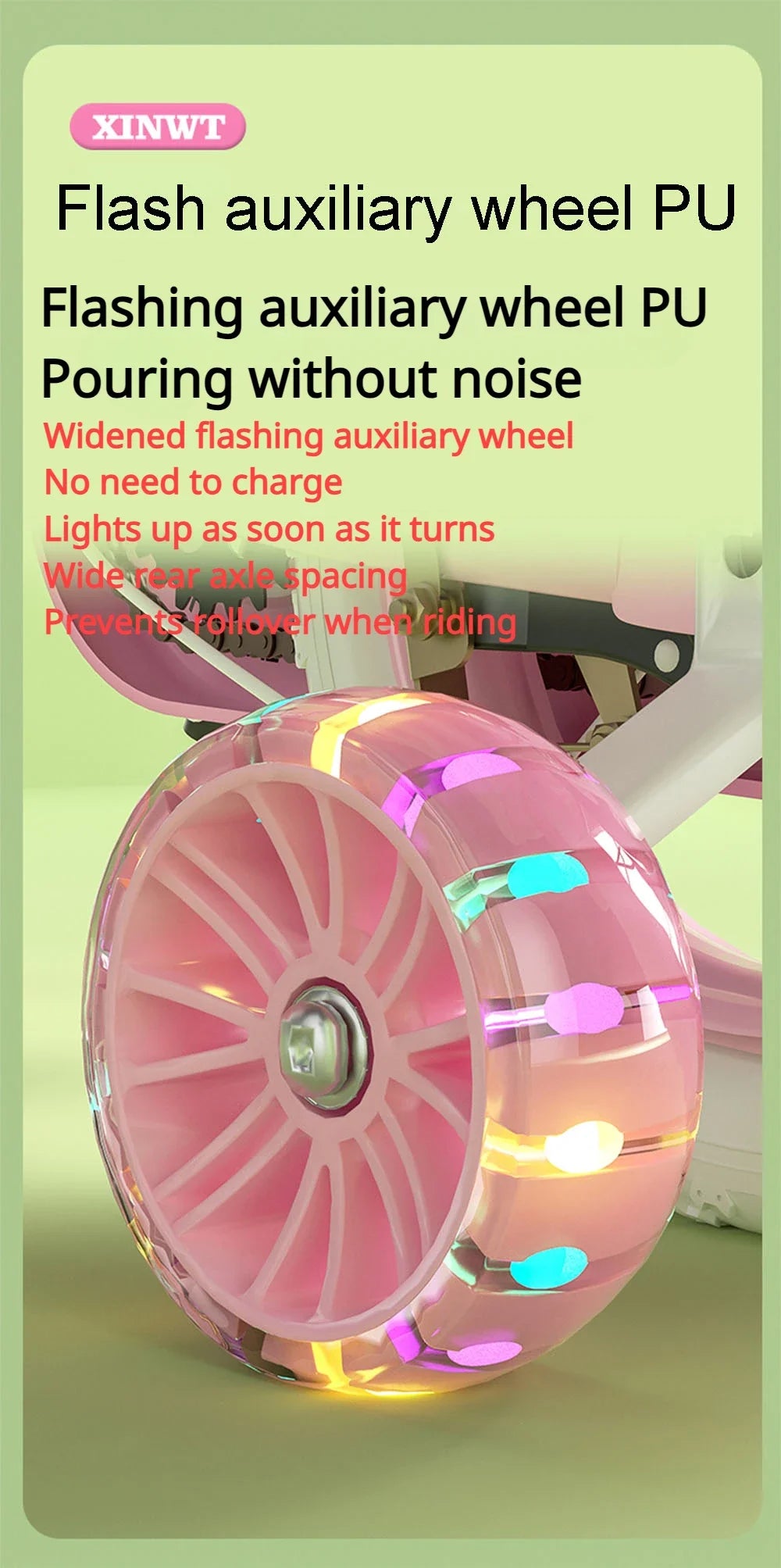 Folding Children's Bicycle Cute Cartoon Princess Girls Bike with Training Wheels Doll Seat & Basket Kids Boys Cycle Bikes (Pink)