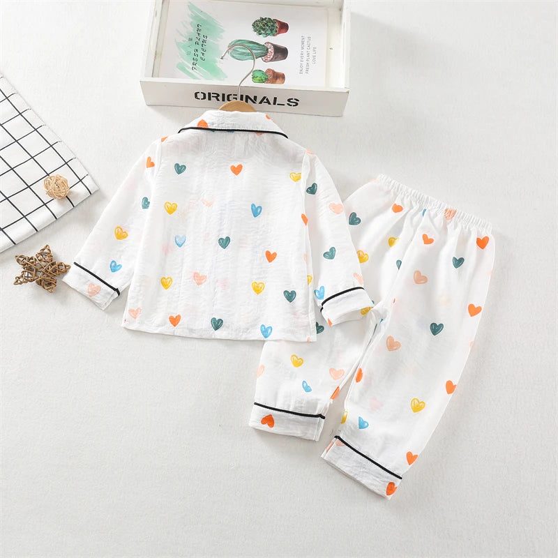 New Spring Autumn Baby Clothes Kids Pajamas Children Boys Sleepwear Tops And Pants Infant Girls Clothing Toddler Casual Costume