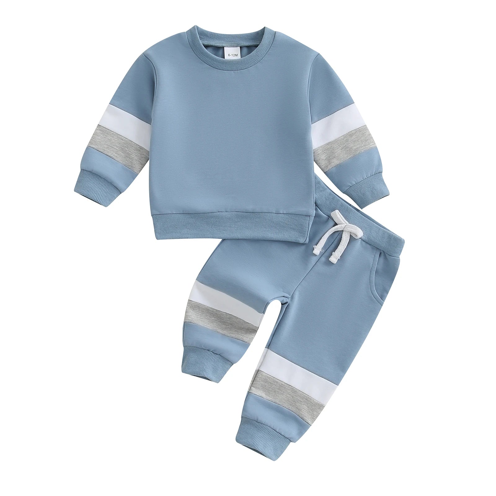 Toddler Boys Outfit Striped Hoodie with Drawstring Joggers Set Casual Long Sleeve Pullover and Elastic Waist Pants for Baby