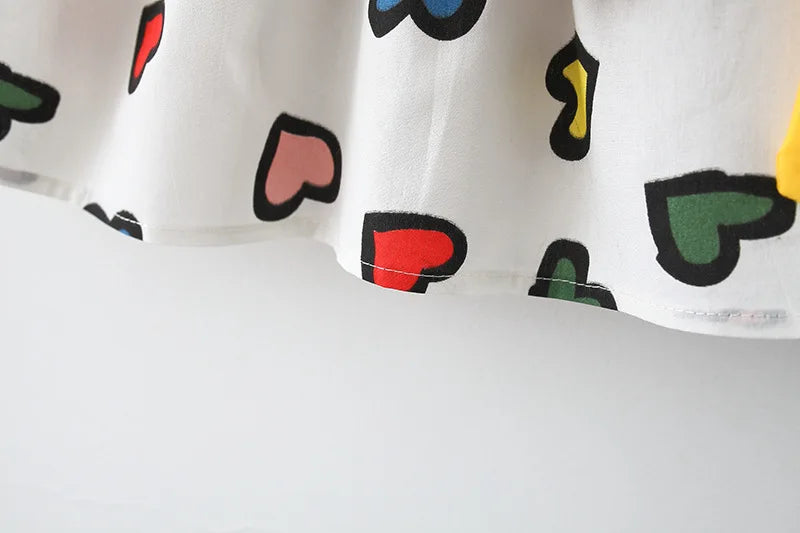 Summer New Colorful Heart Baby Girl Dress, Beach Party Children'S Sleeveless Clothes Free Dragonfly (9 Months -3 Years Old)