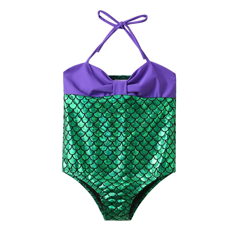 VIKITA Girls Swimming Suits One Piece Swimsuit Leopard Cartoon Kids Swimming Wear Colorful Children Summer Beach Suits Clothing