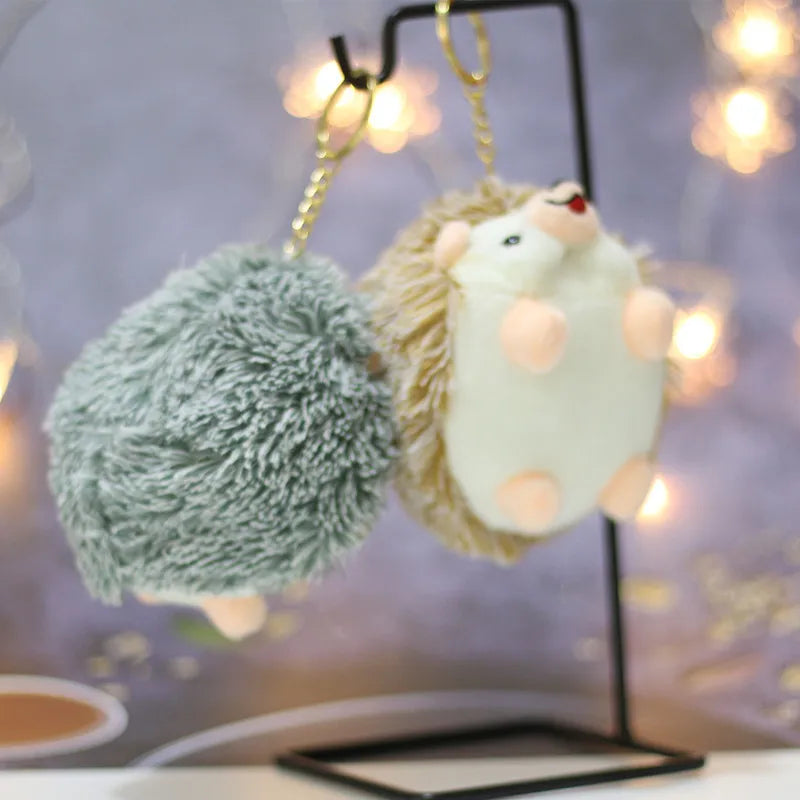Plush Hedgehog Keychain Pendants Stuffed Animals Doll Toy Keyring Charms Backpack Accessory Adorable Handbag Pendants