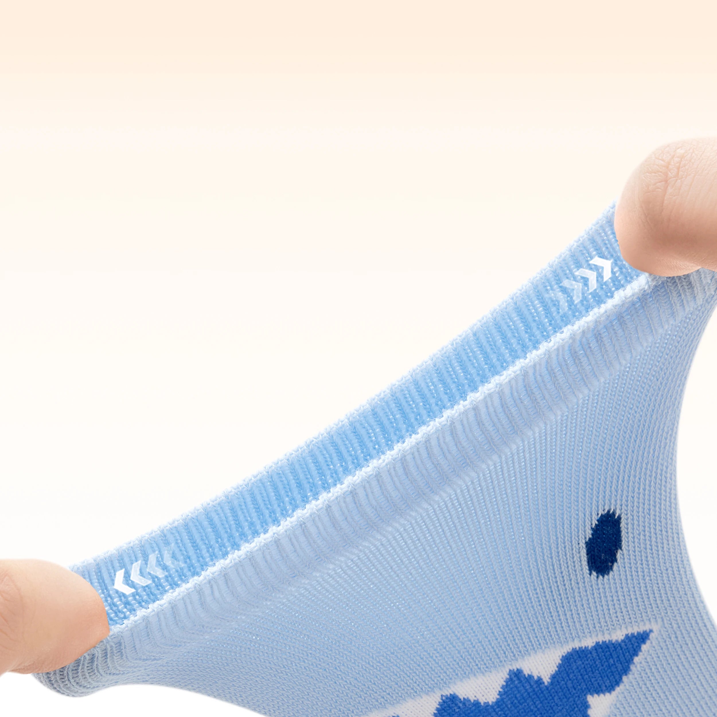 Beibi 5-Pair Pack Girls' Mid-Calf Socks Big Mouth Shark Design All-Season Use Suitable for Children 4 Years and Up