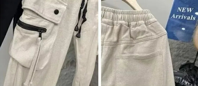 2025 New Boys' Cargo Pants Spring Autumn Casual Street Dance Cuffed Ankle Long Pants Toddler Boys