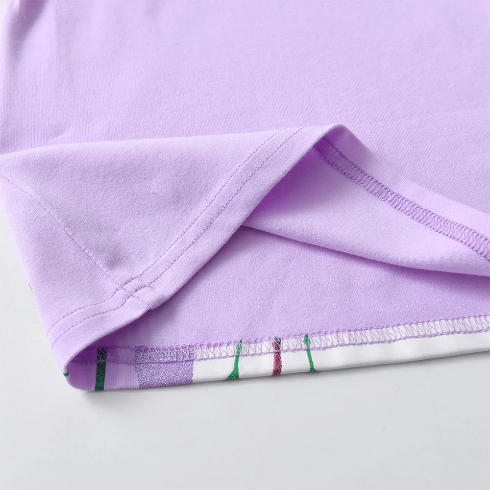 VIKITA Girls O Neck Short Sleeve Summer T Shirt Kids Unicorn Flower Cartoon Print T Shirts Girls Daily Cotton Casual Tops Wear