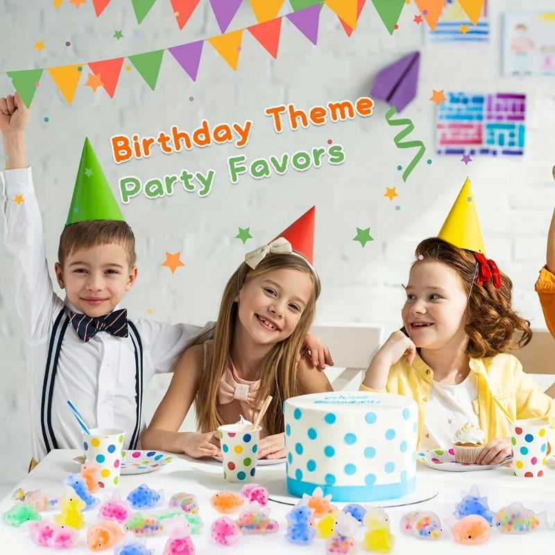 1-24pcs Squishy Fidget Toys for Kids Mochi Squishy Toys Bulk Party Squeeze Balls with Water Beads Dinosaur Sea Animals Stress