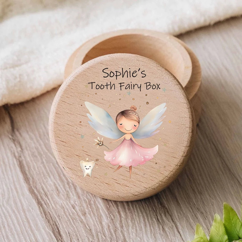 Personalised Tooth Fairy Box Trinket Lost Tooth Keepsake Box New Baby Christening Gift Wooden Engraved Trinket Boxes