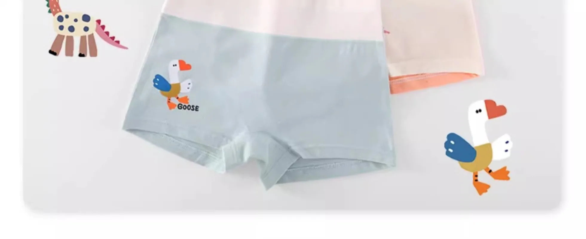 4PCS Girls High Waist Cotton Panties Kid Thin Breathable Soft Antibacterial Knickers Cute Print Briefs 3+y Young Child Underwear