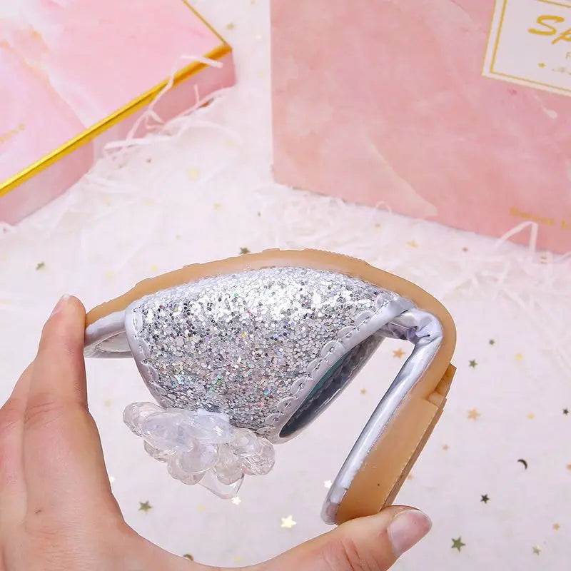 Disney Children's Sandals Frozen Slippers Fashion Elsa Princess Shoes Crystal Flowers Non-slip Blue Pink Silver Girls' Sandals