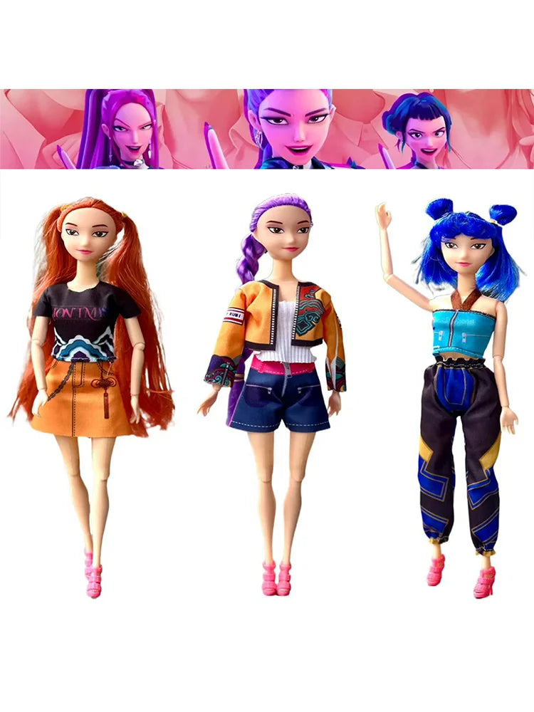 3pcs  Demon Hunters  NEW Anime KPop Doll Vinyl Toy Rumi Mira zoi Character vinyl mask figurine Birthday Gift Fan Club Gifts