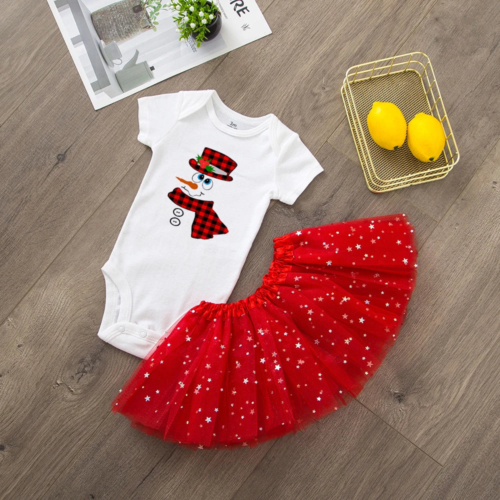 My First Christmas Merry Christmas Baby Girl Party Dress Red Tutu Cake Outfits Infant Dresses Baby Girls Holiday Clothes 0-24M