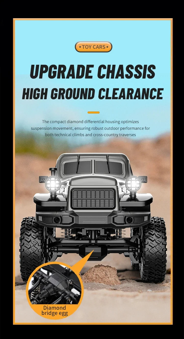 JHD For C8813 1:18 Full Scale RC Simulation Jeep Model 2.4G 4WD RC Car Motor Climbing Off-Road Model JJRC C8813 Car Toys
