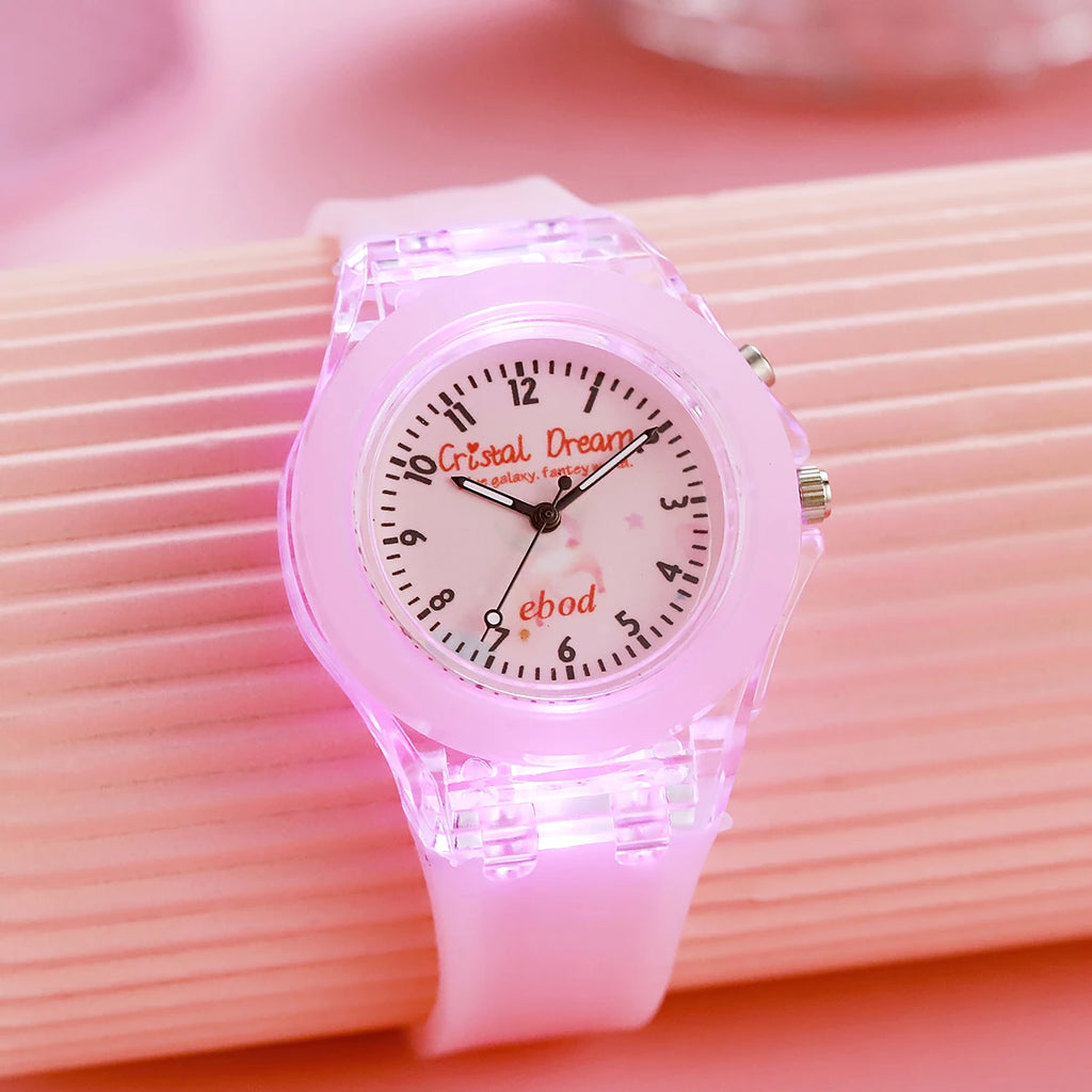New Silicone Strap Luminous Watch Fashion Brilliant Quartz Watch for Christmas and Halloween Gifts