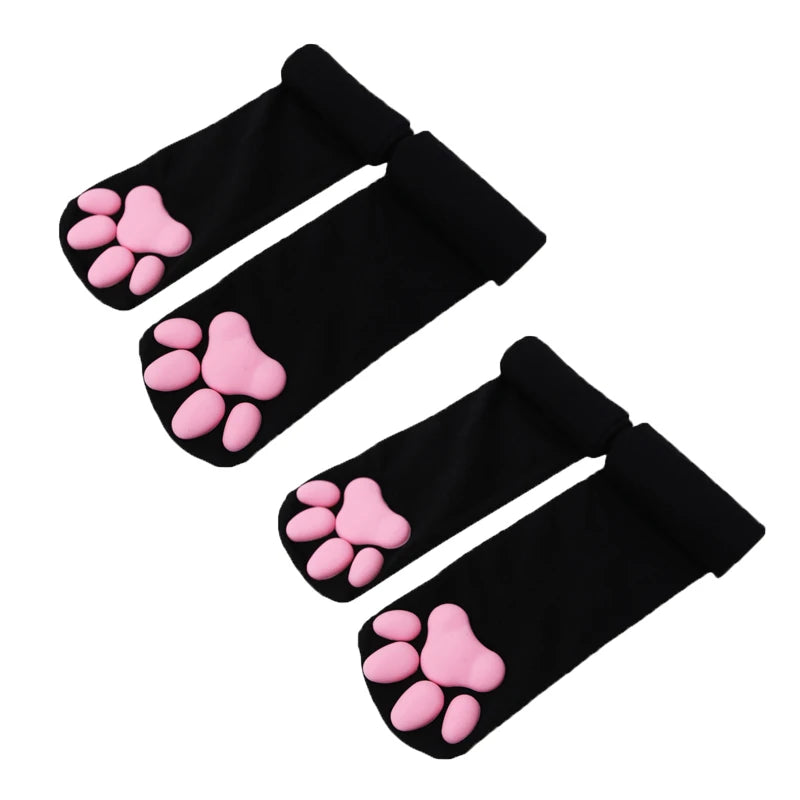 New Cat Paw Socks For Women Girls Kawaii 3D Cat Claw Toe Stocking Cute Gift Lolita Paw Pads Cosplay Cat Paw Pad Thigh High Socks