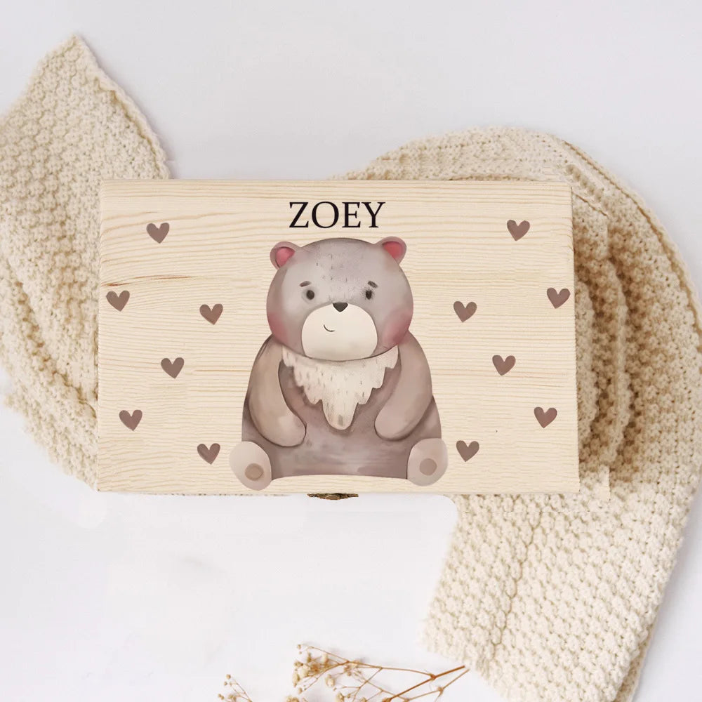 Personalized Baby Memory Box Baby 1st Birth Gift Wooden Storage Memory Boxes Newborn Baptism Gifts Custom Infant Keepsake