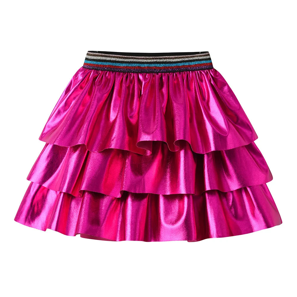 DXTON Kids Girls Tutu Ballet Skirt Children Shiny Sequins Prom Birthday Party Layered Princess Pleated Skirt Kid Summer Costumes