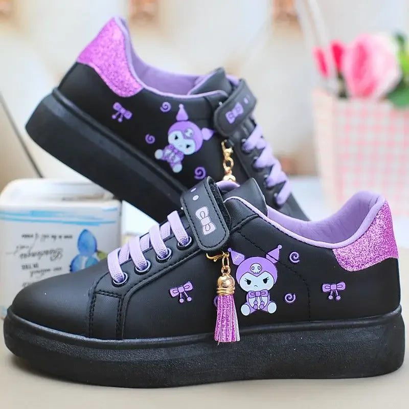 Sanrio hello kitty  spring autumn non-slip net shoes girl casual shoes cartoon board shoes kuromi sports shoes cute Sneakers