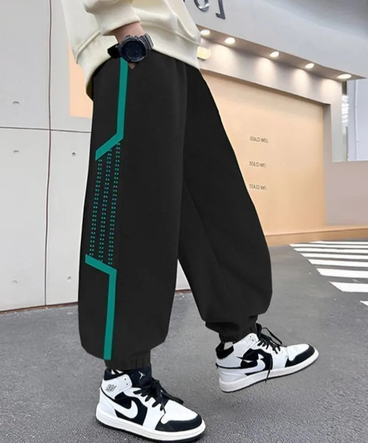 Kids' Sport Pants 2025 Spring New Boys Loose-Fitting Slim Fit Long Pants Children's Casual Hooded Sweatpants Toddler Boys Pants