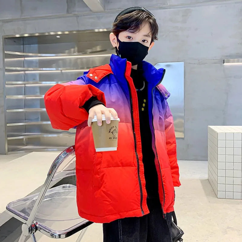 Boys Winter Stylish Cotton-Padded Down Coat 2025 New Big & Medium Size