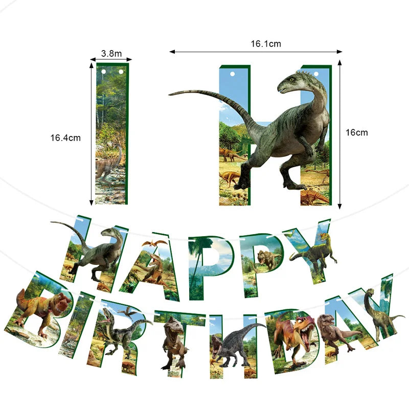 Dinosaur Birthday Party Decorations Set Includes Happy Birthday Banner, Dinosaur Hanging Swirl,Party Supplies for Home,School