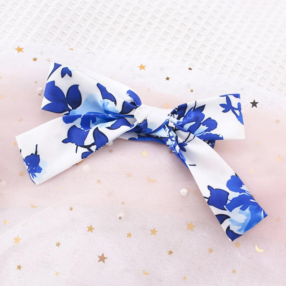 Summer New Blue Bow Baby Girl Dress, Fashionable Children'S Clothing With Free Hairband (6 Months -3 Years Old)