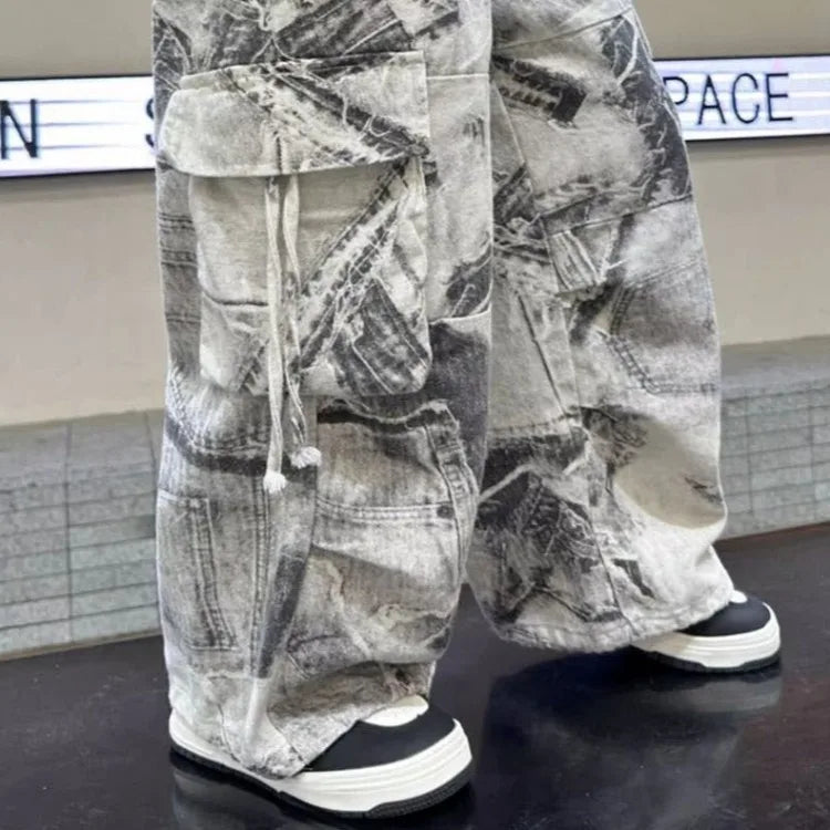 New 2025 Autumn Big Boys Wide-Leg Cargo Pants Loose Straight Comfortable Casual Bestseller for Teen Boys