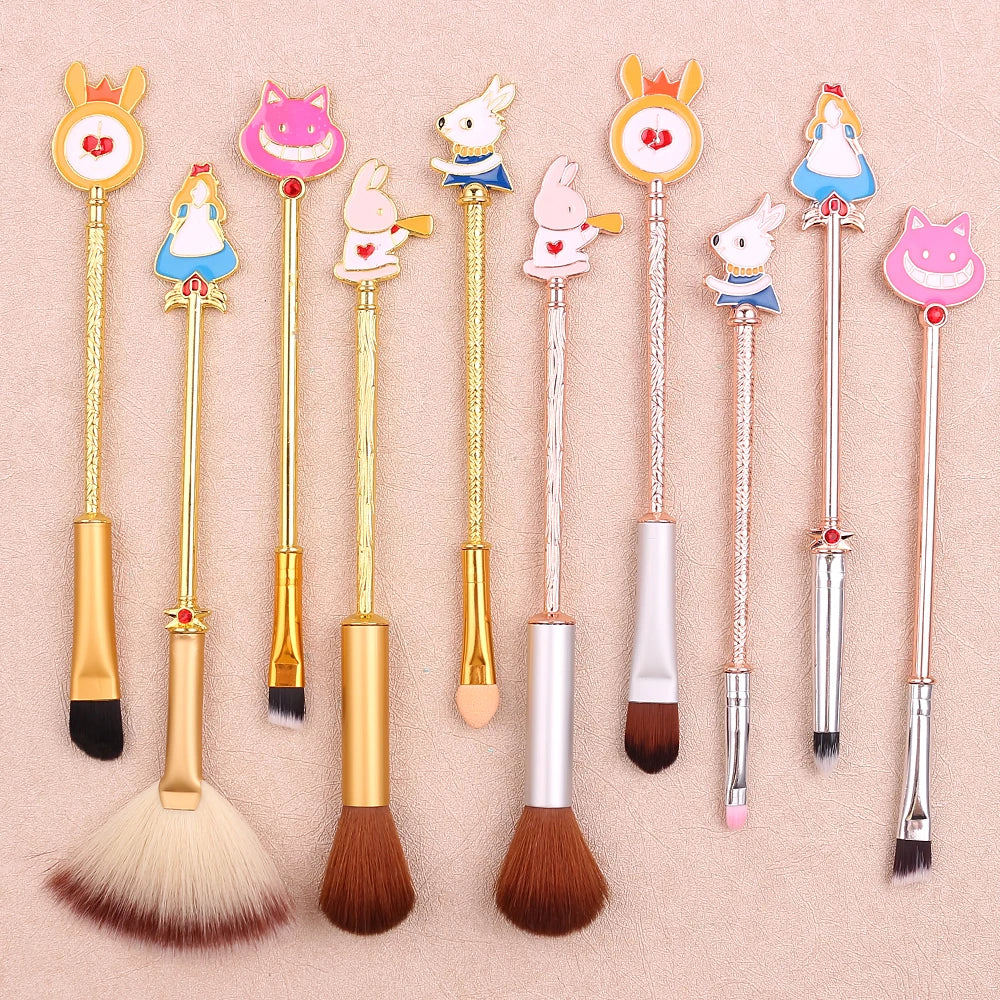 Fantasy, Alice's Wonderland makeup brush set, Mr. Rabbit pumpkin carriage creative makeup brush, suitable for girls' holiday gif