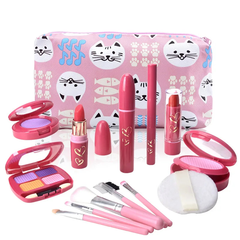 Girl Pretend Makeup for Toddlers Kids Play Makeup for Little Girls with Unicorn Purse Bag Toddler Makeup Kit Fake Make Up Toys