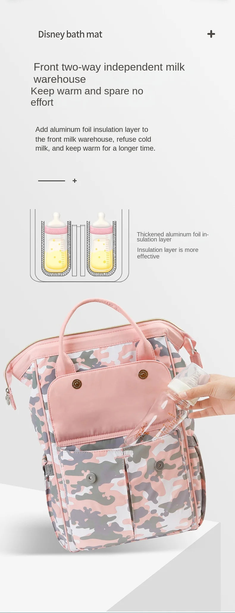 Disney Mickey's New Diaper Bag Backpack Cartoon Cute Baby Bag Multifunctional Baby Diaper Bag Luxury Brand Original Backpack