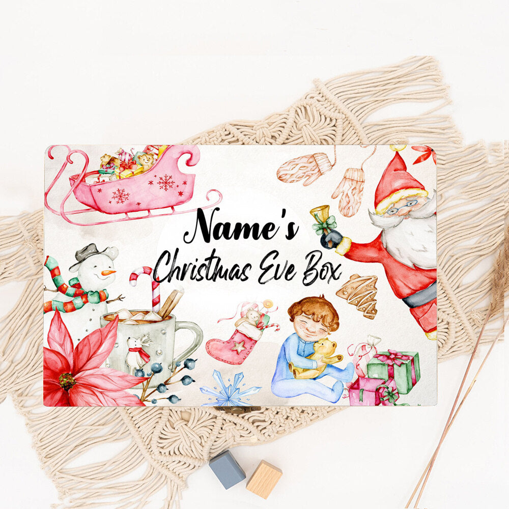Personalized Christmas Eve Box Boys Girls Xmas Cute Gift Custom Christmas Keepsake Box Kids Xmas Party Gifts Child Wooden Box
