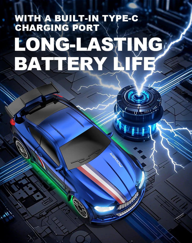 1/64 Scale Drift RC Car - 2.4GHz Desktop Mini Racing Model with ESP, 4WD Remote Control Vehicle, Toy for Adults & Kids, Ideal Gi