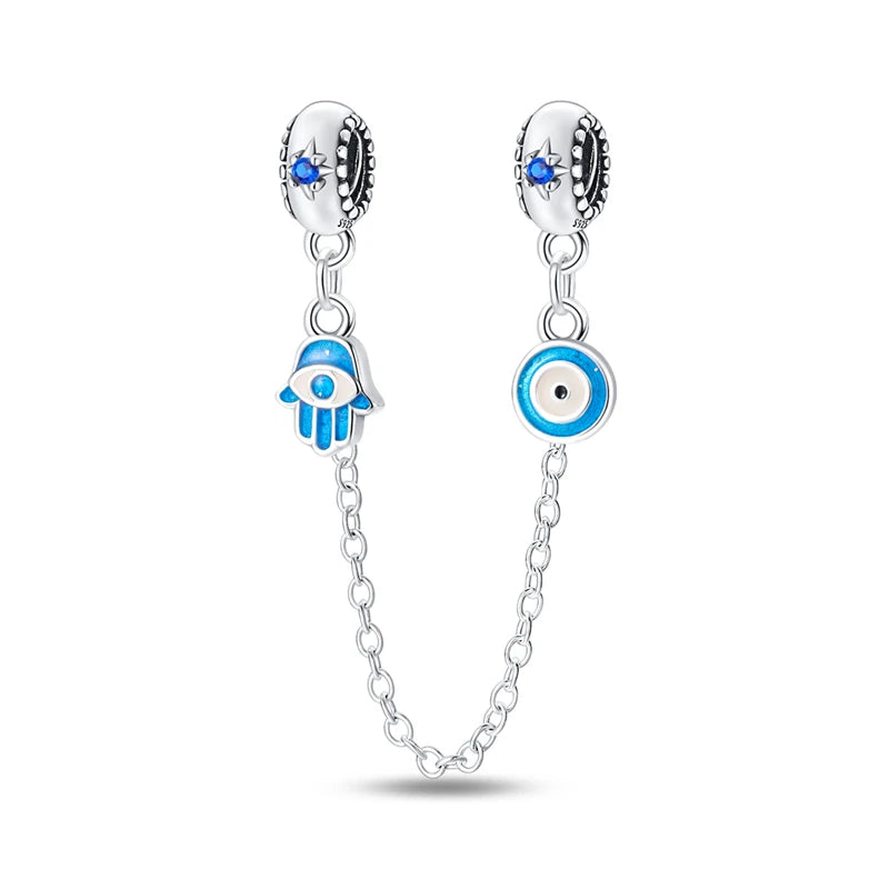 Hot Sales 925 Sterling Silver Charms Beads Devil's Eye Fatima's Hand Cross Beads Fit Original Bracelet Women DIY Jewelry Gifts