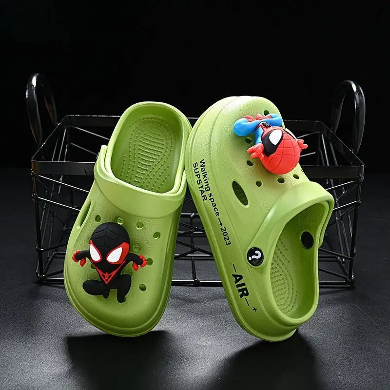 Disney Spider Man Children's Cave Shoes Boys' Anti Slip Soft Sole Kid's Beach Sandals For Home And Outdoor Shoes Size 24-45