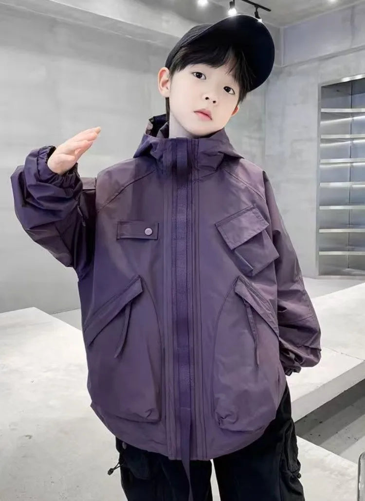 2025 New Boys Windbreaker Jacket Spring Autumn Waterproof Windproof Youth Unisex Stylish Outdoor Jacket for Kids