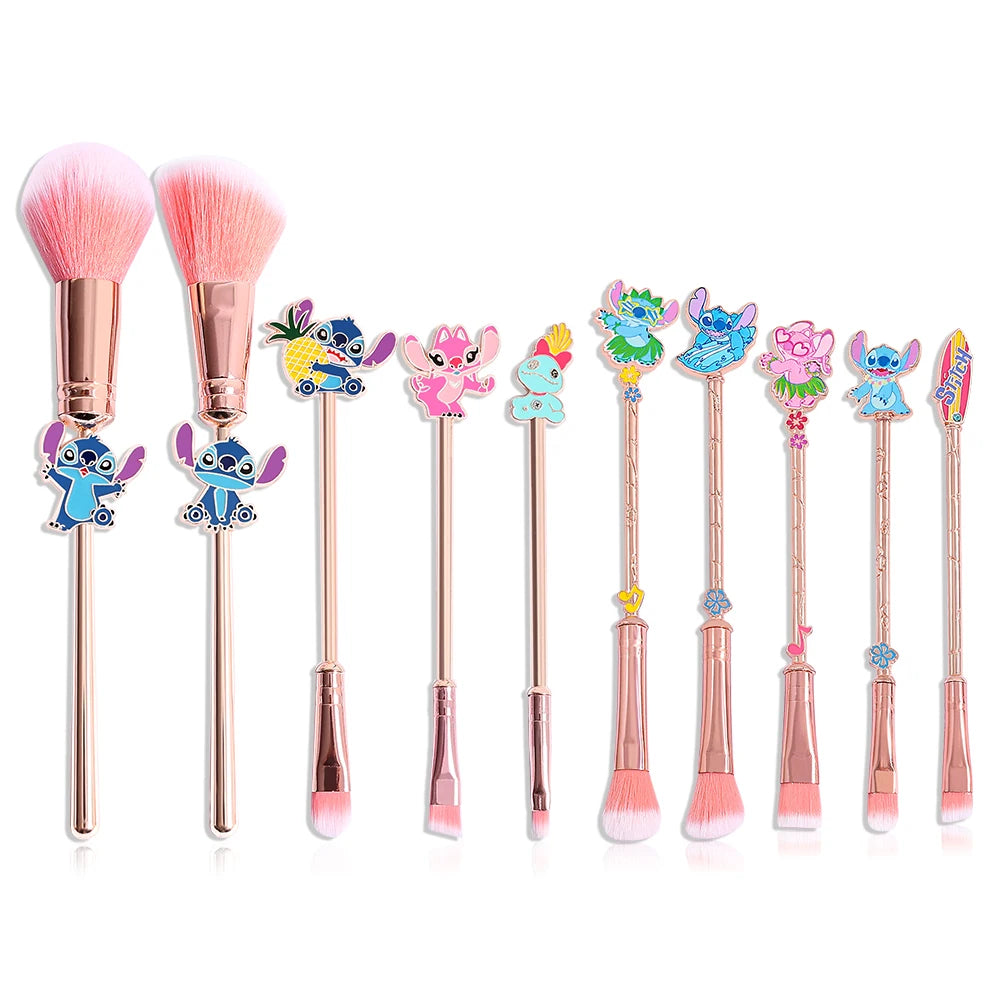 5pcs Summer Limited Stitch Makeup Brush Set Cartoon Doll Eyeshadow Brush Creative Makeup Tools Holiday Gifts for Girls