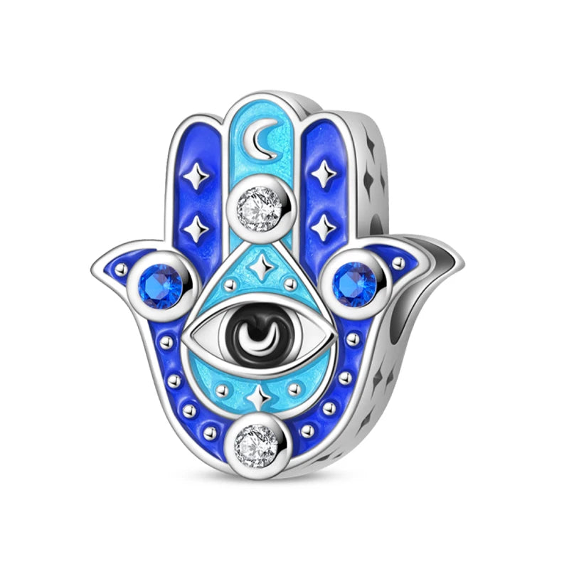 Hot Sales 925 Sterling Silver Charms Beads Devil's Eye Fatima's Hand Cross Beads Fit Original Bracelet Women DIY Jewelry Gifts