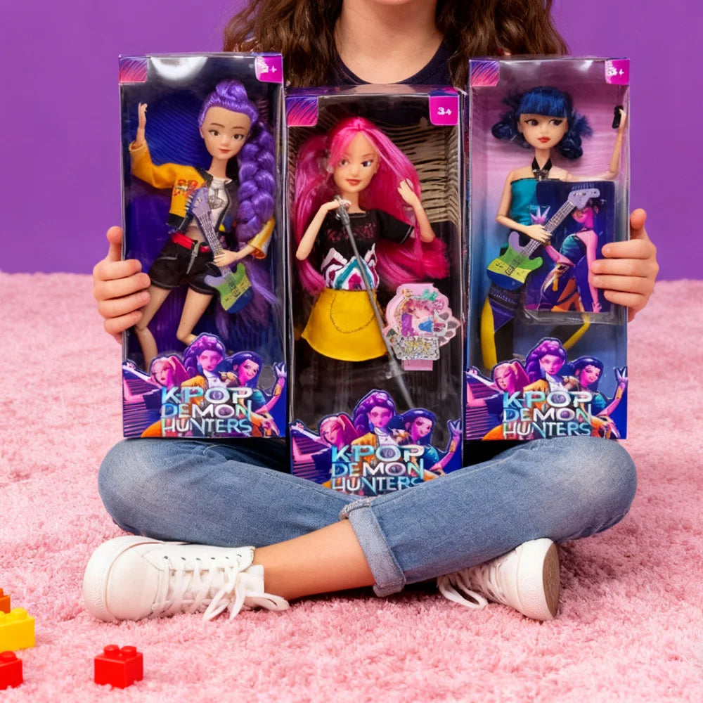 Hot Sale Kpop Demon Hunters Doll Toys Rumi Mira Zoey Action Figure Toy Beautiful Princess Plastic DIY Toy Girls Christmas Gift