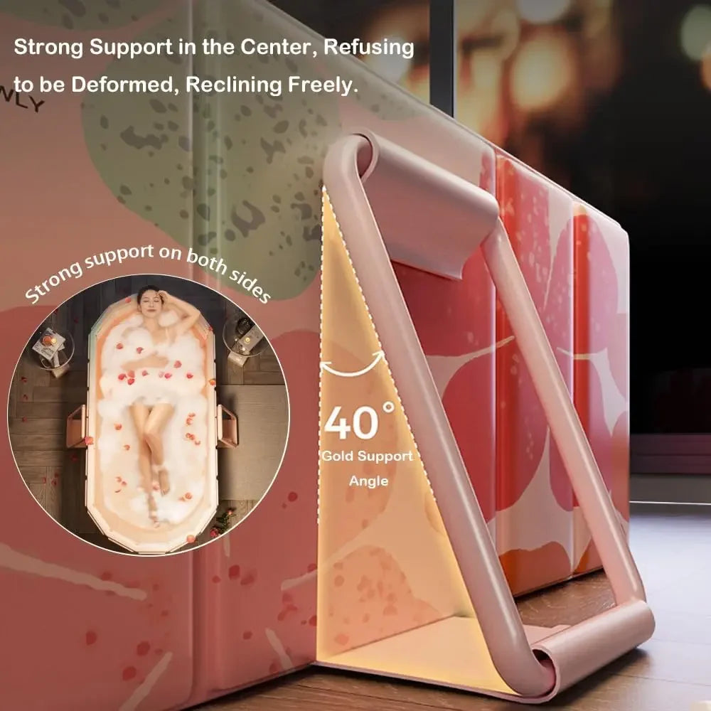 Foldable Bathtub Freestanding Japanese Soaking Tub Portable Shower Stall Tub Bathroom SPA Bath for Adult Kid Outdoor Hot Ice Tub